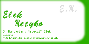 elek metyko business card